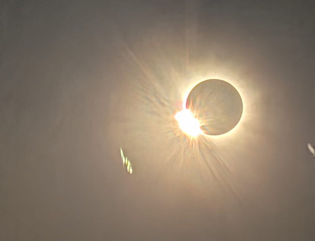 Picture of a solar storm during totality 