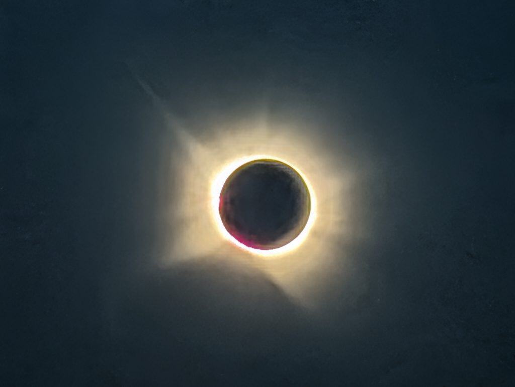 View of the total eclipse phase in Los Santos de la Humosa on August 12, 2026